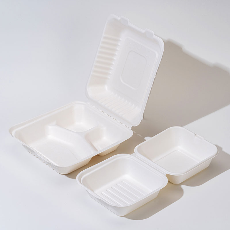 Sugarcane pulpa clamshell